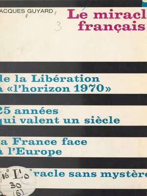cover image of Le miracle français
